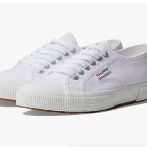 [Superga] White Canvas Lace-Up Sneakers